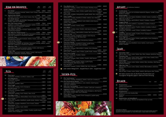Speisekarte Efes Grill & Pizzeria in Emsbüren